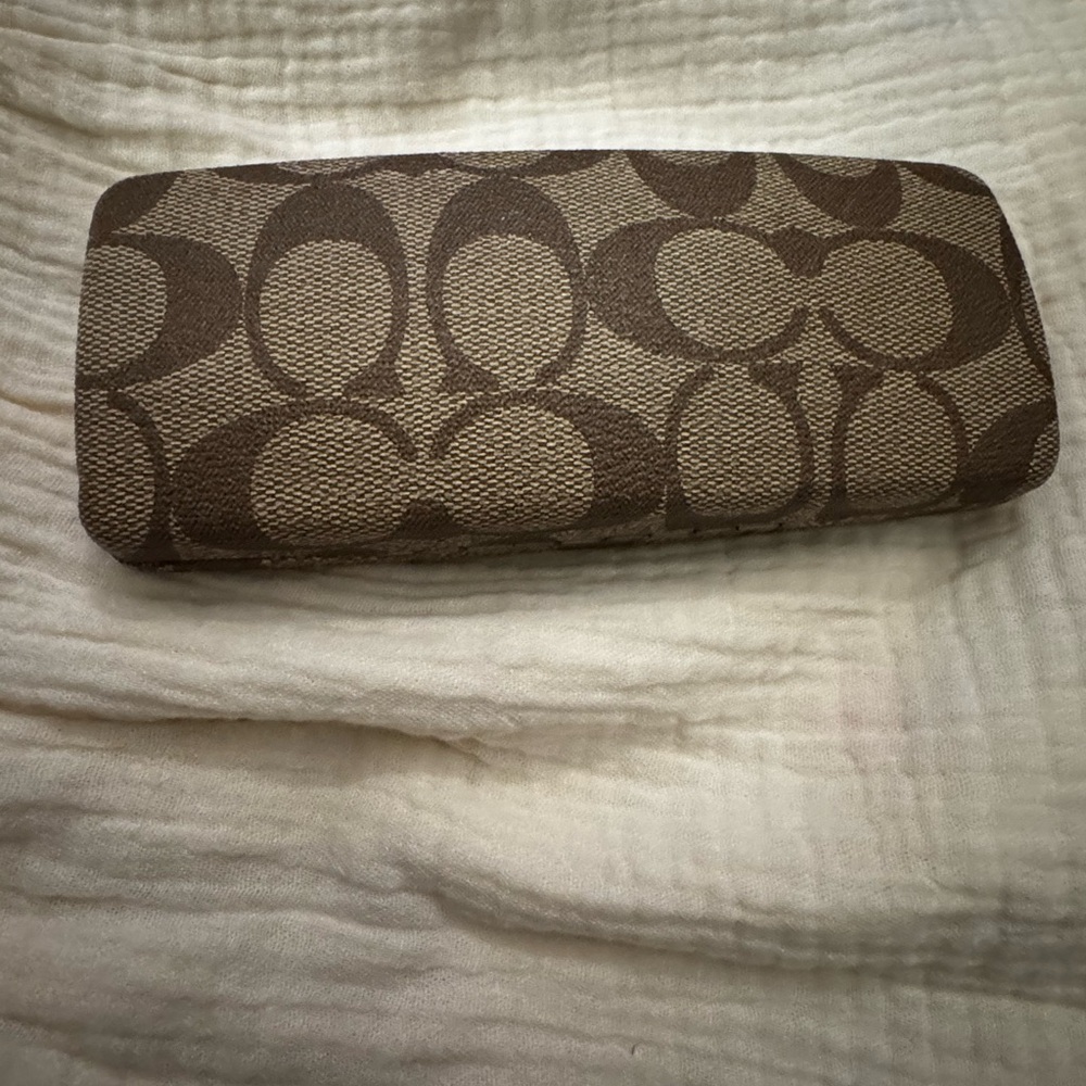 Brown Patterned Coach Eyeglass Case - image 1